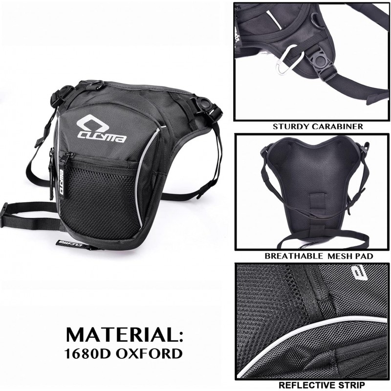 sac de jambe tombant, sac de taille de randonnée de moto pour hommes femmes EVA sac de taille étanche à coque dure sac banane