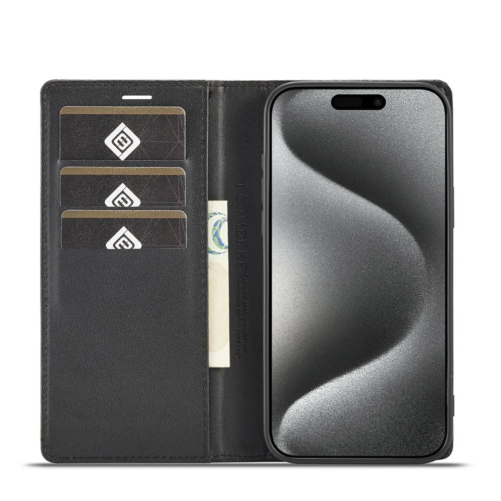 Carbon PU Wallet Case – iPhone All Models