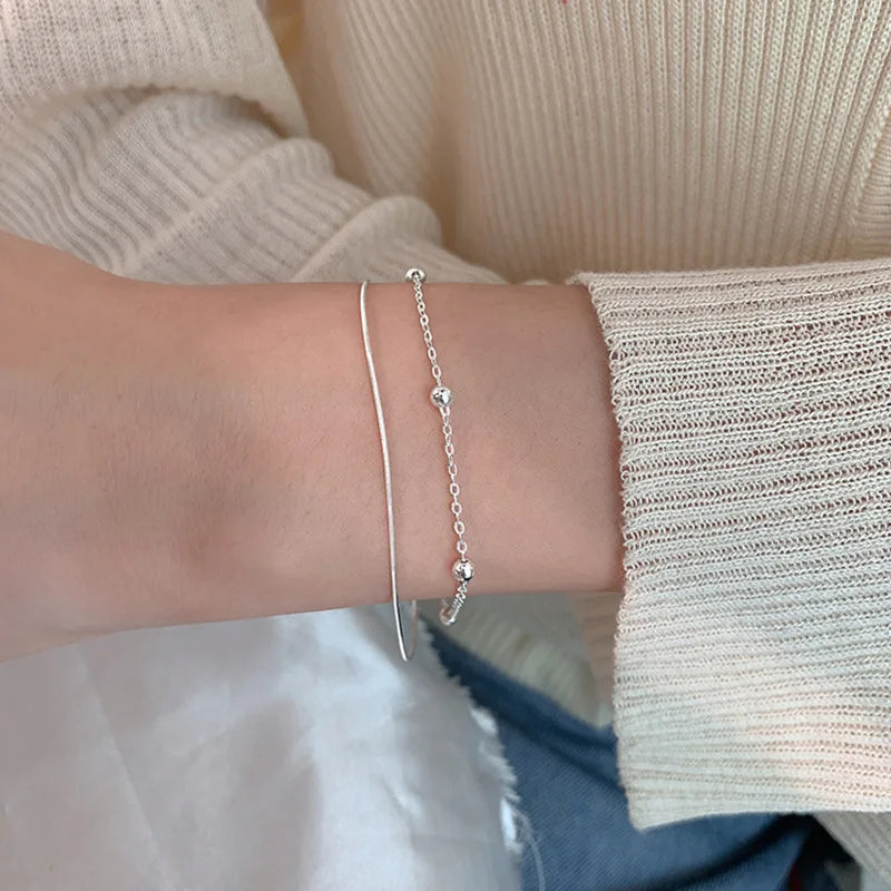 Elegant Lucky Ball Silver Bracelet